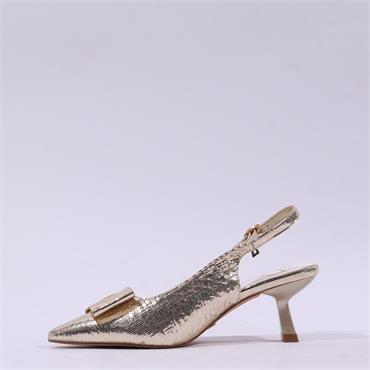 Una Healy Promiscuous Bow Slingback Heel - Gold